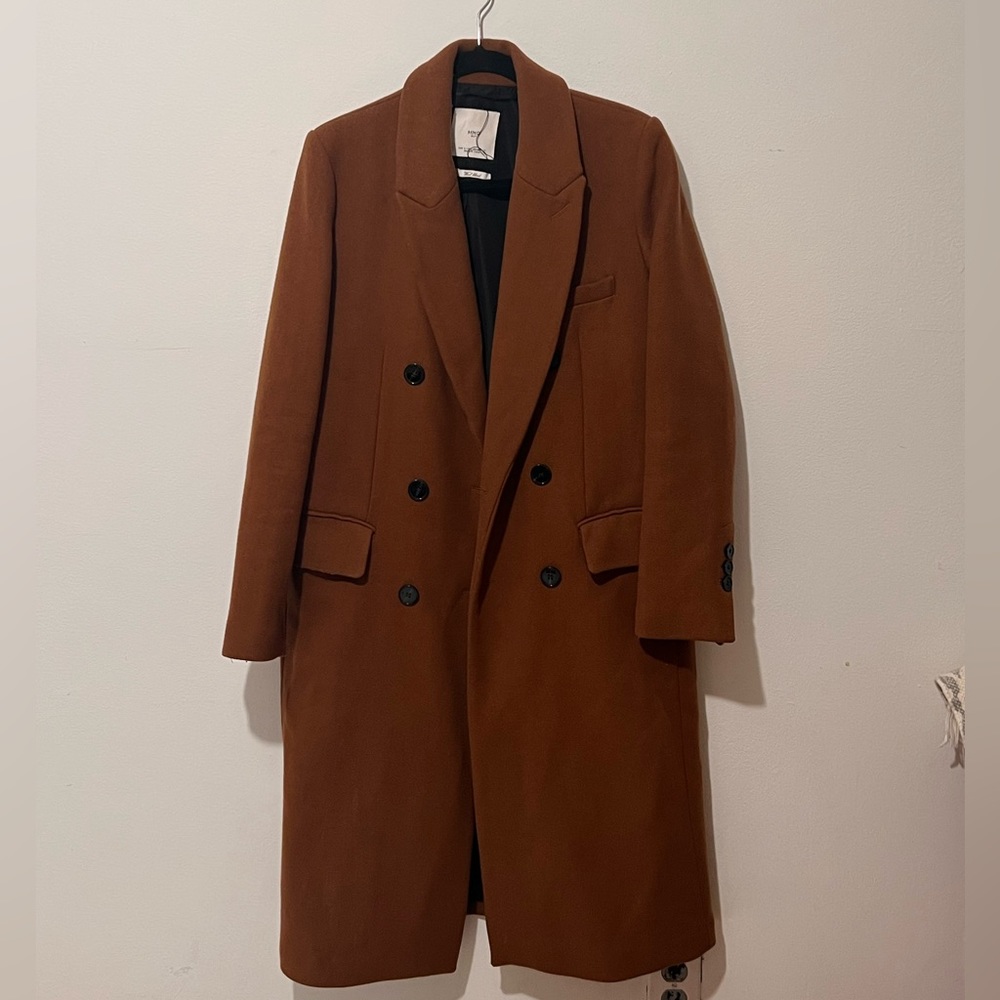Mango handmade oversized brown coat